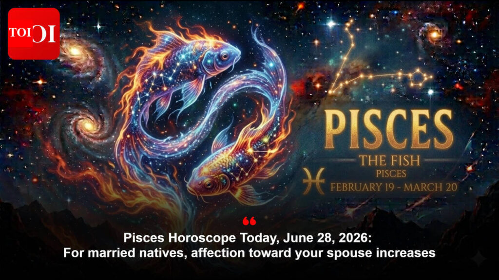 Pisces Horoscope Right now, June 28, 2026: For married natives, affection towards your partner will increase