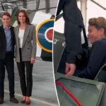 Prince George, 12, practically towers over mother Kate Middleton as they step out for uncommon joint outing