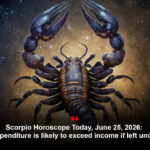 Scorpio Horoscope In the present day, June 25, 2026: Your expenditure is prone to exceed revenue if left unchecked