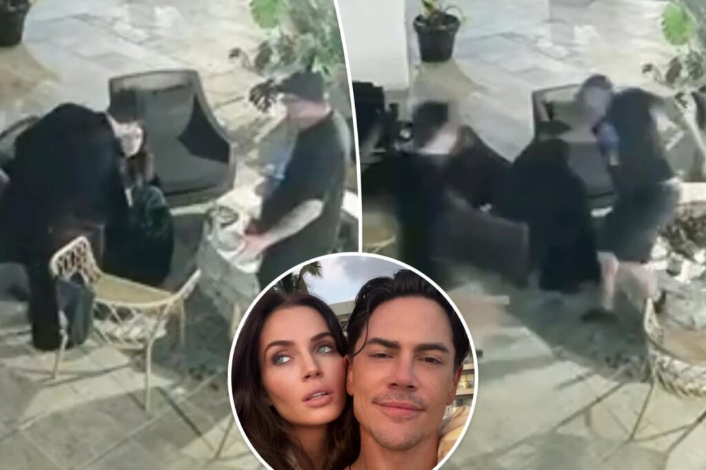 Tom Sandoval seems to shove girlfriend Victoria Robinson’s dad into lit firepit in surprising video