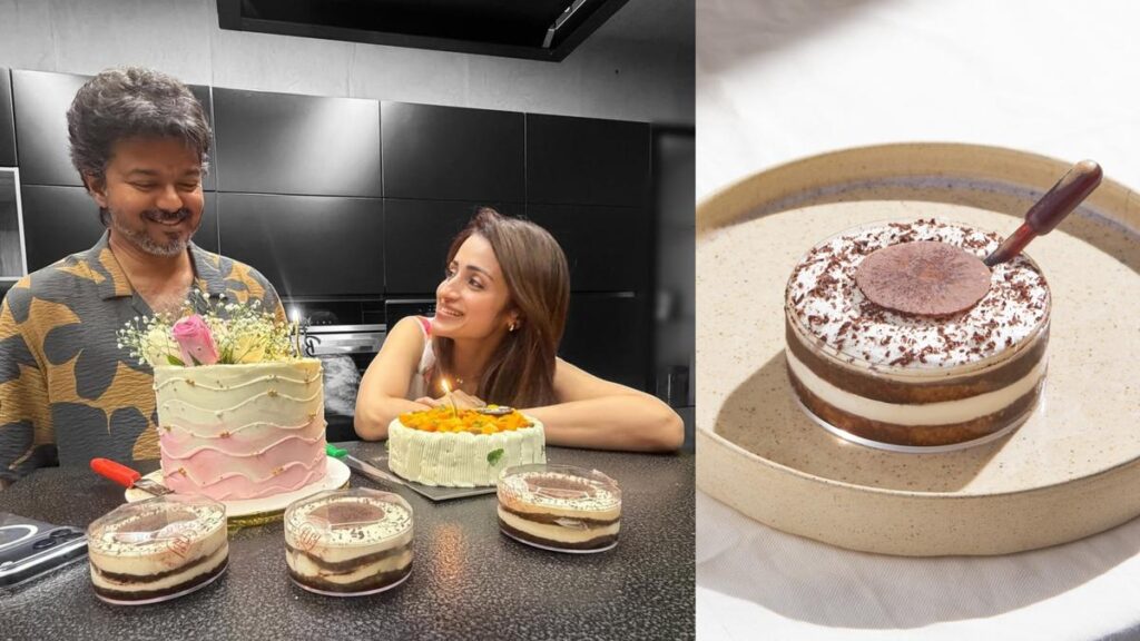 Vijay’s birthday picture with Trisha Krishnan triggers a rush for Conçu’s tiramisu