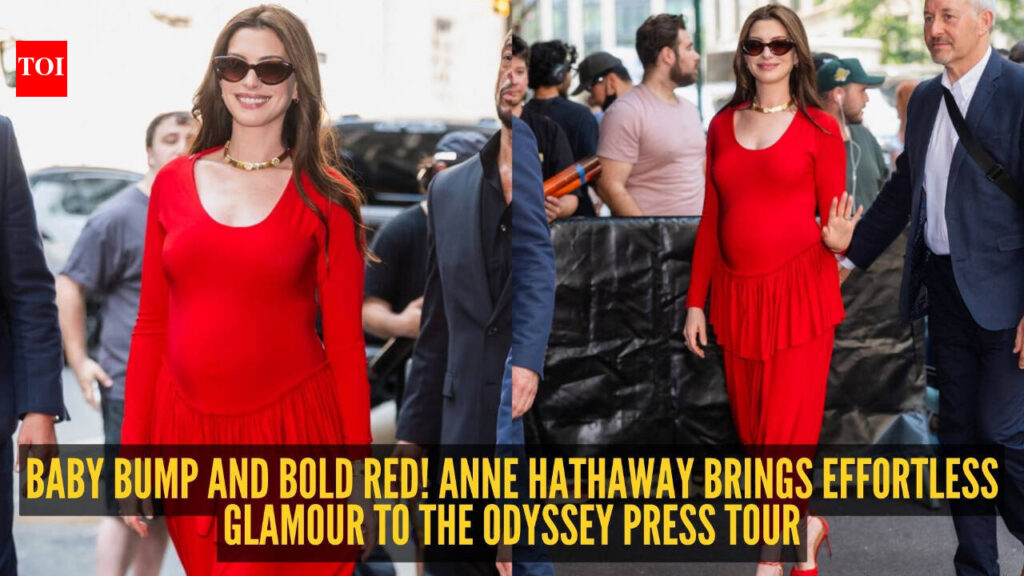 Pregnant Anne Hathaway turns heads in head-to-toe purple look, proudly flaunts child bump throughout New York outing